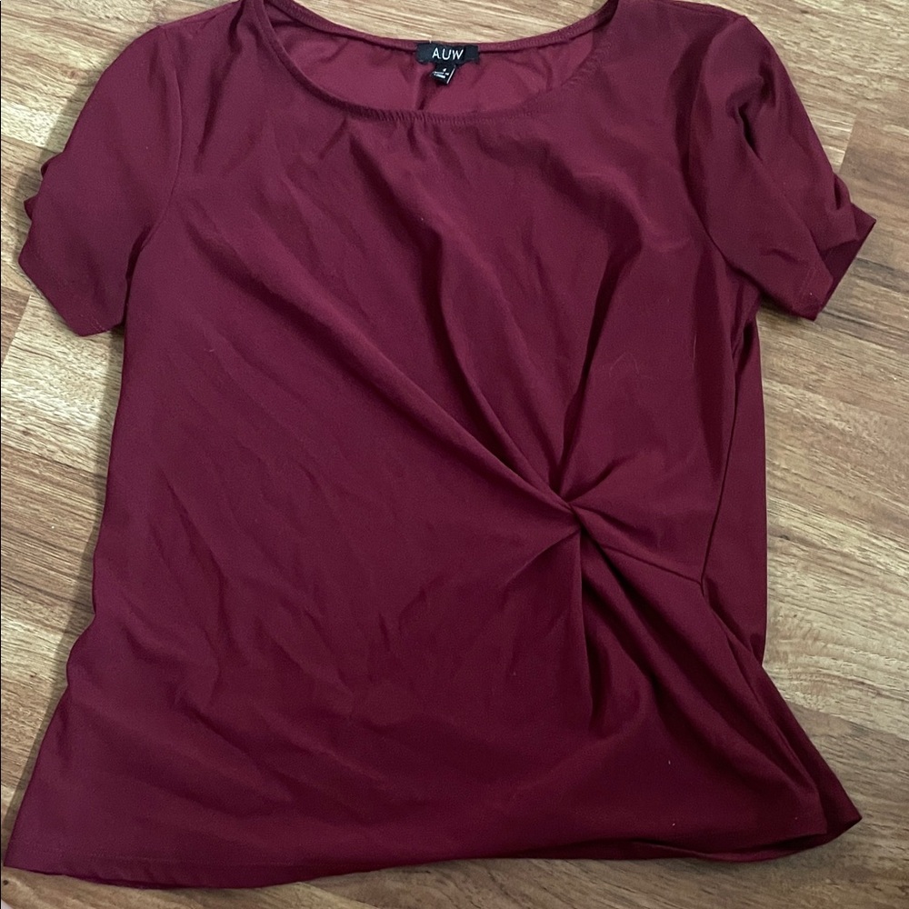 AUW Women's Rich Burgundy Blouse